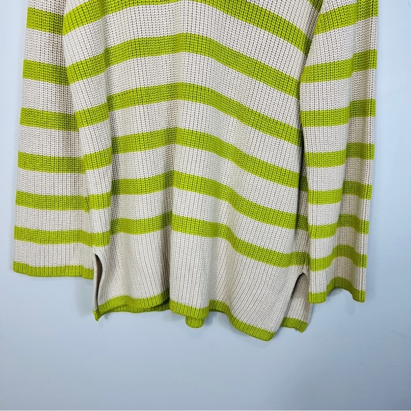 Kaffe KACILLA - Jumper - Cable Knot Oversized sand dollar green stripe/sand xl - Picture 4 of 14
